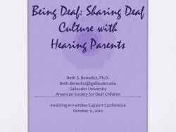 Being Deaf: Sharing Deaf Culture with Hearing Parents