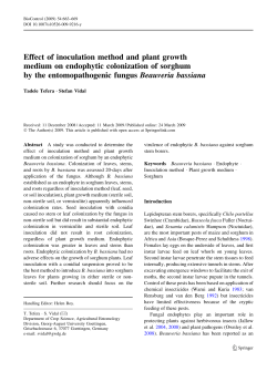 Effect of inoculation method and plant growth medium on endophytic