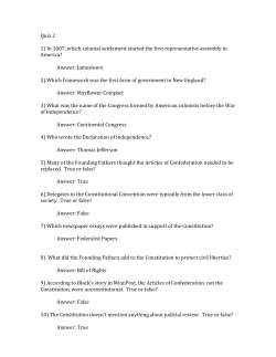 Quiz 2 1) In 1607, which colonial settlement started the first