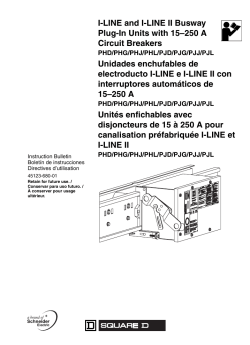 I-LINE and I-LINE II Busway Plug-In Units with 15&ndash;250 A Circuit