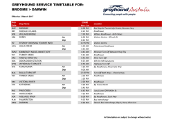 GREYHOUND SERVICE TIMETABLE FOR: BROOME > DARWIN