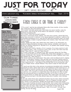 September - Tucson Area Intergroup