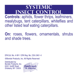 systemic insect control Controls: aphids, flower thrips