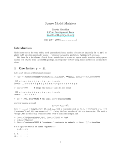 Sparse Model Matrices