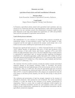 Agricultural land reform and land consolidation in Romania