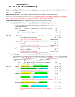 Deductive Reasoning notes