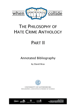 The Philosophy of Hate Crime Anthology Pt II