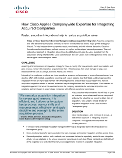 How Cisco Applies Companywide Expertise for Integrating Acquired