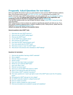Frequently Asked Questions for test-takers