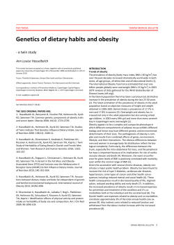 Genetics of dietary habits and obesity