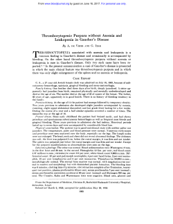 Thrombocytopenic Purpura without Anemia and Leukopenia in