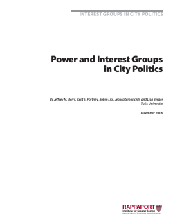 Power and Interest Groups in City Politics