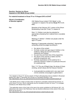 Sanction 90(13) CSC Media Group Limited 1 Sanction: Decision by
