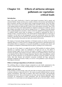 Chapter 14: Effects of airborne nitrogen pollutants on vegetation