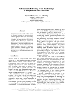 Automatically Extracting Word Relationships as Templates for Pun
