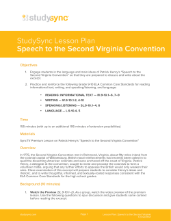 StudySync Lesson Plan Speech to the Second Virginia Convention