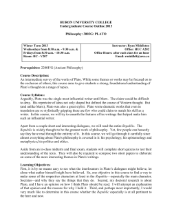 HURON UNIVERSITY COLLEGE Undergraduate Course Outline