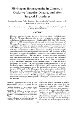 Fibrinogen Heterogeneity in Cancer, in Occlusive Vascular Disease