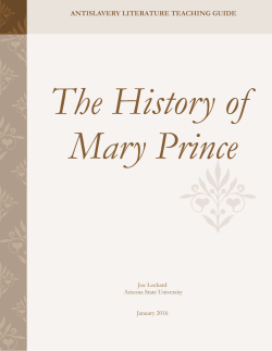 Mary Prince, The History of Mary Prince