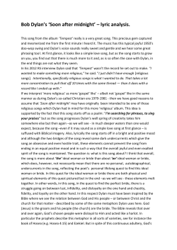 Bob Dylan`s `Soon after midnight` &ndash; lyric analysis.