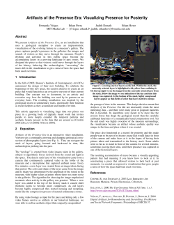 Artifacts of the Presence Era: Visualizing - Media Lab Login