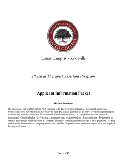 2015-2016 Lonas Campus PTA Applicant Packet