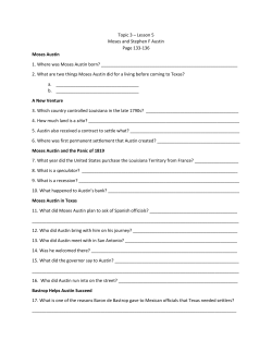 Topic 3 &ndash; Lesson 5 Moses and Stephen F Austin Page 133