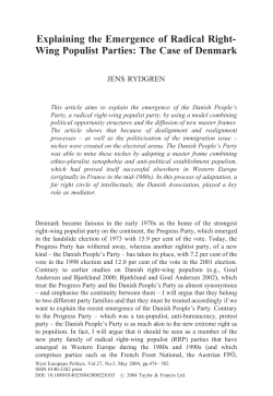 Explaining the Emergence of Radical Right
