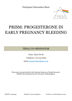 prism: progesterone in early pregnancy bleeding
