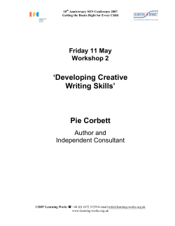 `Developing Creative Writing Skills` Pie Corbett