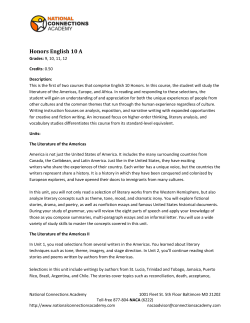 Honors English 10 A - Connections Academy