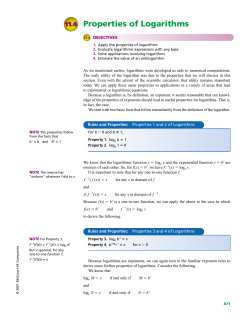 Properties of Logarithms