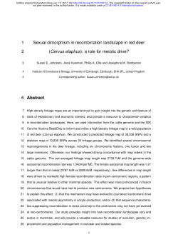 Sexual dimorphism in recombination landscape in red deer