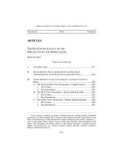 The Sentencing Legacy of the Special Court for Sierra Leone
