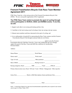 2011 FFBC Race Team Membership Form