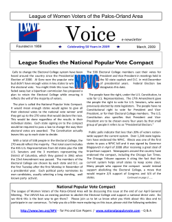League Studies the National Popular Vote Compact