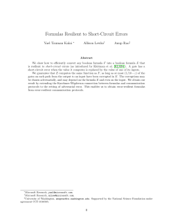 Formulas Resilient to Short-Circuit Errors - Washington