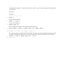 “the length of the rectangle is 5 centimeters less than twice width, it`s