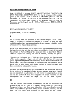 Spanish immigration act 2009 - India