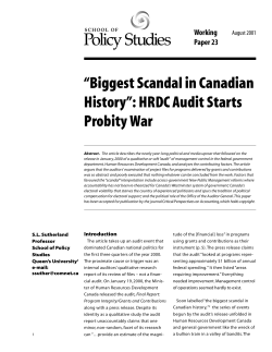 &ldquo;Biggest Scandal in Canadian History&rdquo;: HRDC Audit Starts Probity War