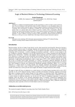 Logic of Sherlock Holmes in Technology Enhanced Learning