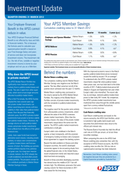 Investment Update - Australia Post Superannuation Scheme