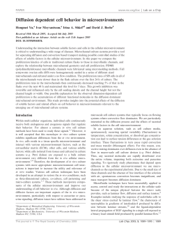 Diffusion dependent cell behavior in microenvironments