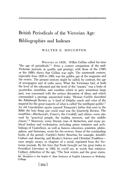 British Periodicals of the Victorian Age: Bibliographies and