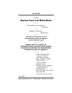 United States v. Stevens - International Society for Animal Rights