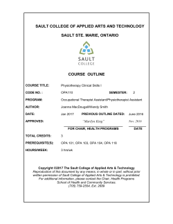 OPA110 - Physiotherapy Clinical Skills I W17
