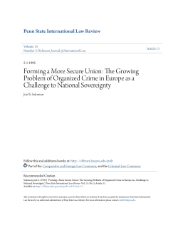 The Growing Problem of Organized Crime in Europe as a Challenge