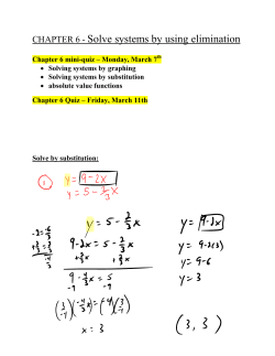 CHAPTER 6 - Solve systems by using elimination