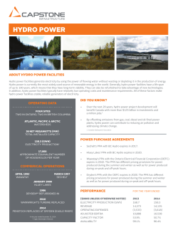 Hydro Power Fact Sheet - Capstone Infrastructure