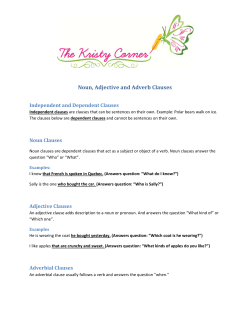 Noun, Adjective and Adverb Clauses